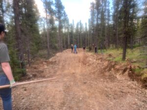 Trail Building Day on Flight 66 with Moose Mountain Bike Trail Society in 2020